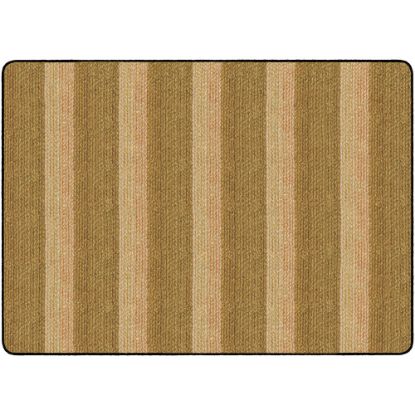 Picture of Flagship Carpets Basketweave Stripes Classroom Rug, 6ft x 8 3/8ft, Brown