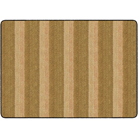 Picture of Flagship Carpets Basketweave Stripes Classroom Rug, 6ft x 8 3/8ft, Brown