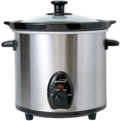 Picture of Brentwood 3-Quart Slow Cooker, 11in x 10-1/2in, Silver