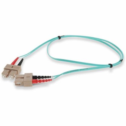 Picture of AddOn 9m SC OM4 Aqua Patch Cable - Patch cable - SC/UPC multi-mode (M) to SC/UPC multi-mode (M) - 9 m - fiber optic - duplex - 50 / 125 micron - OM4 - halogen-free - aqua