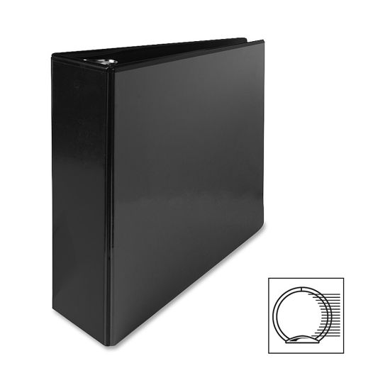 Picture of Sparco Premium View 3-Ring Binder, 3in Round Rings, 96% Recycled, Black