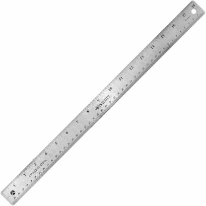 Picture of Westcott Stainless Steel Rulers, 18in L x 1in W, Stainless Steel, Pack Of 12