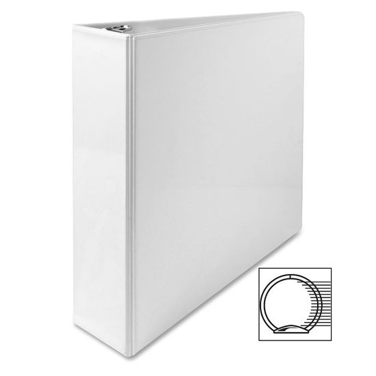 Picture of Sparco Premium View 3-Ring Binder, 2in Round Rings, 96% Recycled, White