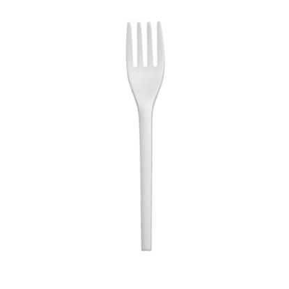 Picture of Stalk Market Compostable Cutlery Forks, Pearlescent White, Pack Of 1000