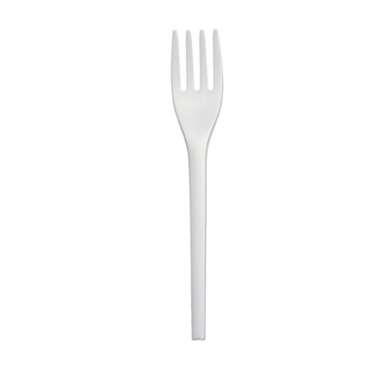 Picture of Stalk Market Compostable Cutlery Forks, Pearlescent White, Pack Of 1000