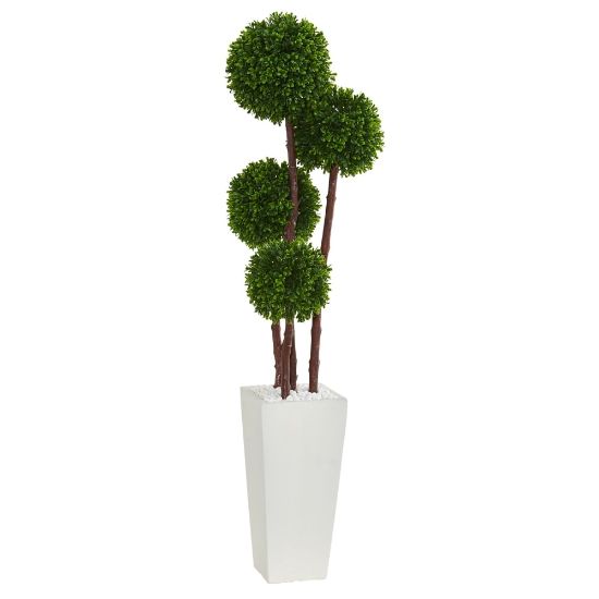 Picture of Nearly Natural 4ftH Artificial Boxwood Topiary Tree in Planter, Green