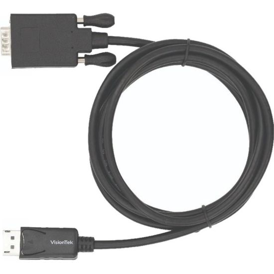 Picture of VisionTek DisplayPort to VGA 2 Meter Cable (M/M) - DisplayPort to VGA Active cable - DP to VGA Cable Male to Male 2 meter 6.6 ft Active (1920x1080) 60 Hz