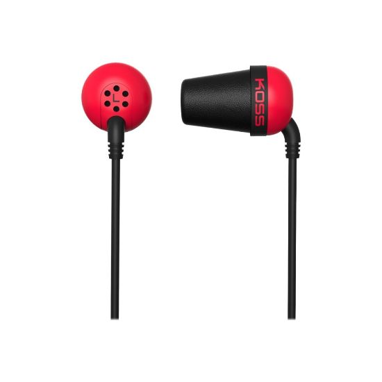 Picture of Koss PLUG - Earphones - in-ear - wired - 3.5 mm jack - noise isolating - red