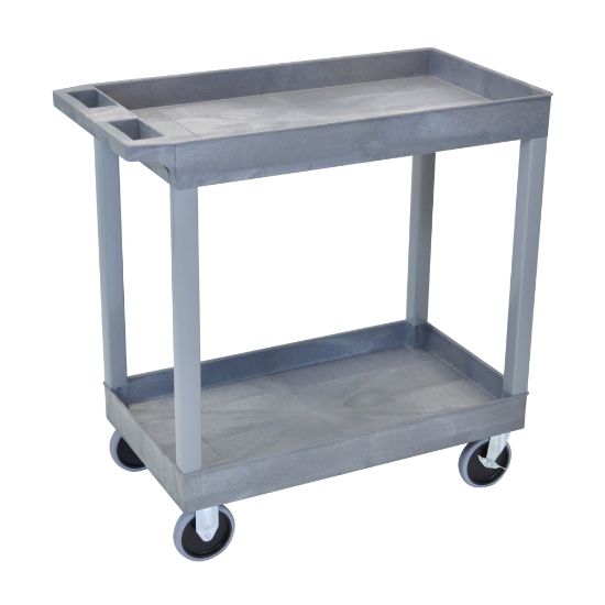 Picture of Luxor E-Series 2-Shelf Tub Cart, 35 1/4inH x 32inW x 18inD, Gray