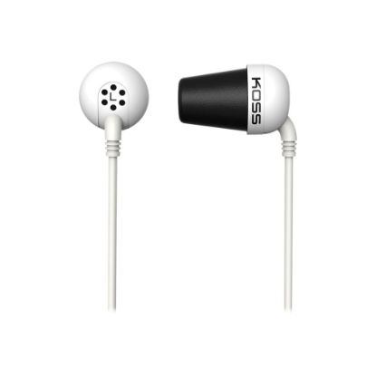 Picture of KOSS Plug W Noise-Isolating Earbuds, White, KSSPLUGW