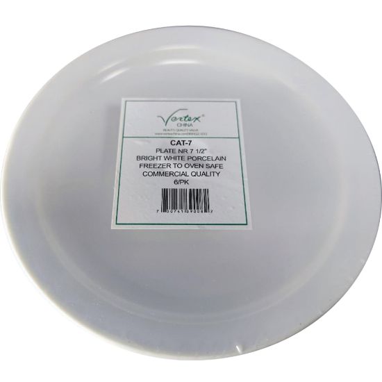 Picture of Hoffman Vertex China Catalina Collection Narrow Rim Plates, 7-1/2in, Bright White, Case Of 36 Plates