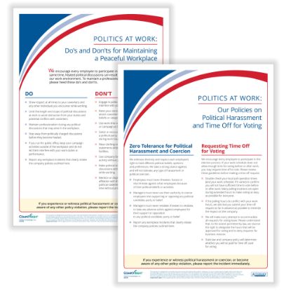 Picture of ComplyRight Politics At Work Posters, Policy Posters, English, 10in x 14in, Pack Of 2 Posters