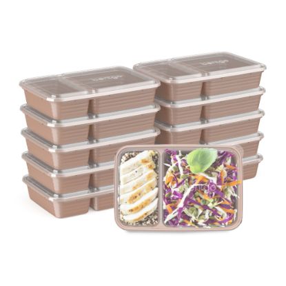 Picture of Bentgo Prep 2-Compartment Containers, 6-1/2inH x 6inW x 9inD, Rose Gold, Pack Of 10 Containers