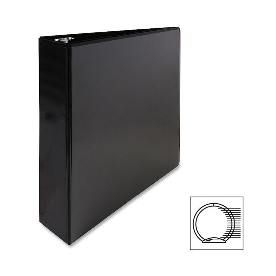 Picture of Sparco Premium View 3-Ring Binder, 2in Round Rings, Black