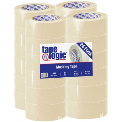 Picture of Tape Logic 2600 Masking Tape, 3in Core, 2in x 180ft, Natural, Pack Of 24