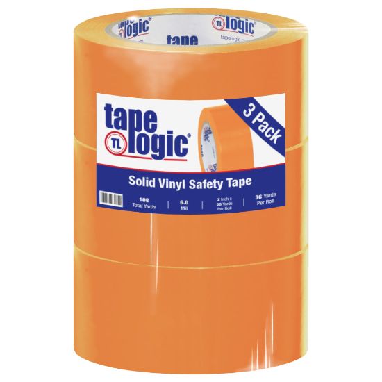 Picture of BOX Packaging Solid Vinyl Safety Tape, 3in Core, 2in x 36 Yd., Orange, Case Of 3