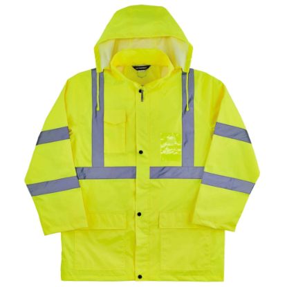 Picture of Ergodyne GloWear 8366 Lightweight Type R Class 3 High-Visibility Rain Jacket, Small, Lime