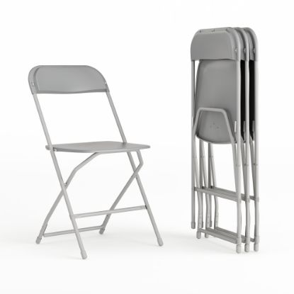 Picture of Flash Furniture Hercules Series Folding Chairs, Gray, Pack Of 4 Chairs