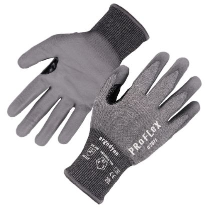 Picture of Ergodyne Proflex 7071-12PR PU-Coated Cut-Resistant Gloves, Gray, Medium, Set Of 12 Pairs