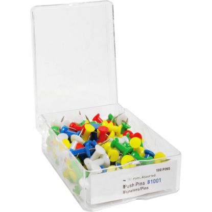 Picture of Sparco Pushpins, 3/8in, Assorted Colors, Box Of 100