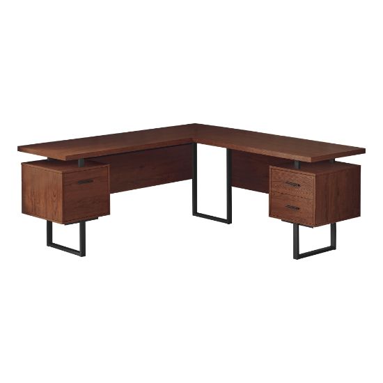 Picture of Monarch Specialties Dallas 71inW L-Shaped Corner Desk, Cherry