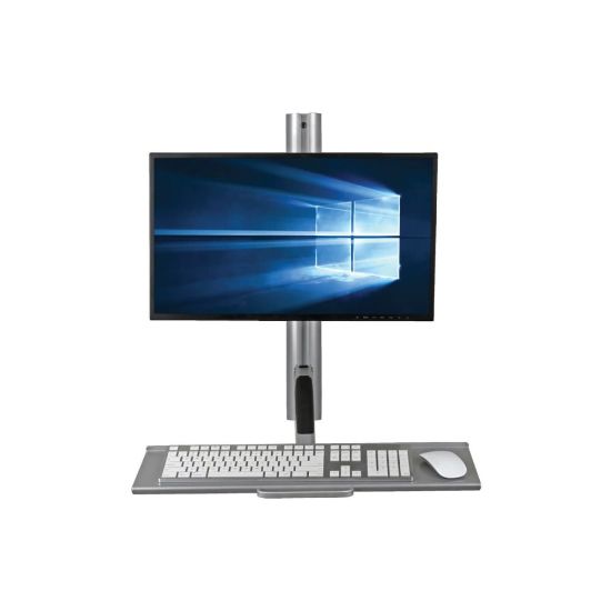 Picture of Tripp Lite Single-Display Sit-Stand Wall-Mount Workstation with Thin-Client Mount - plastic, steel - black, silver - screen size: 13in-27in