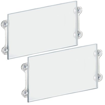 Picture of Azar Displays Clear Acrylic Window/Door Sign Holder Frame with Suction Cups 17ft"W x 11ft"H, Clear, Pack Of 2