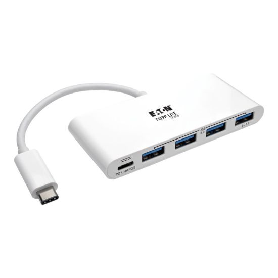 Picture of Eaton Tripp Lite series 4-Port USB 3.1 USB-C to USB-A Hub w/ USB-C Charging Port 5 Gbps - Hub - 4 x SuperSpeed USB 3.0 - desktop