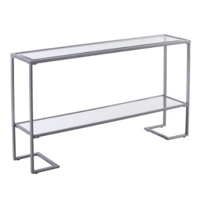 Picture of SEI Furniture Horten Console Table With Glass Top, 29inH x 52inW x 12inD, Silver