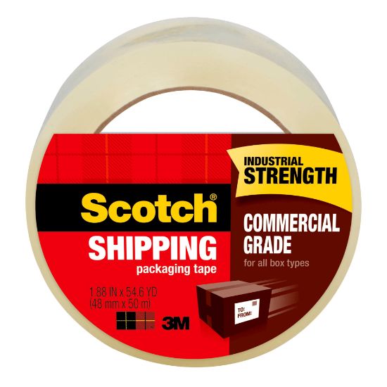 Picture of Scotch Commercial Grade Packing Tape, 1-7/8in x 54.6 Yd., Clear, Pack Of 48 Rolls