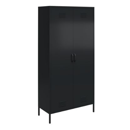 Picture of Ameriwood Home Mission District Tall 2-Door Metal Locker Cabinet, 72-7/8inH x 35-7/16inW x 15-3/4inD, Black