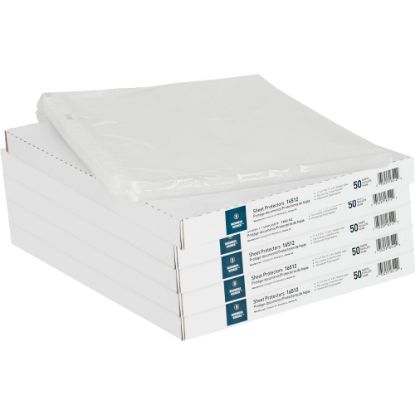 Picture of Business Source Sheet Protectors - For Letter 8 1/2in x 11in Sheet - 3 x Holes - Ring Binder - Top Loading - Rectangular - Clear - Polypropylene - 250 / Bundle