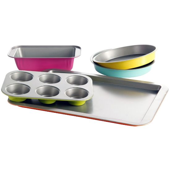 Picture of Gibson Home Color Splash Lyneham 5-Piece Carbon Steel Bakeware Set