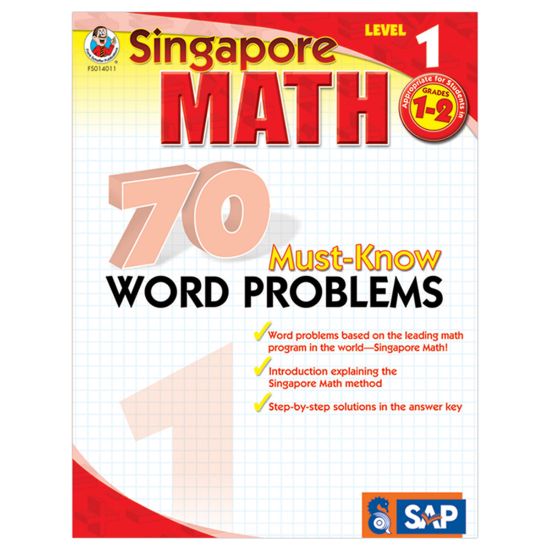 Picture of Carson-Dellosa Singapore Math 70 Must-Know Word Problems, Level 1, Grades 1-2