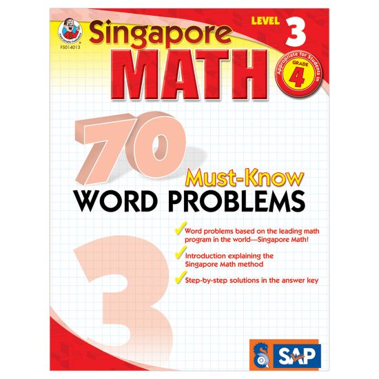 Picture of Carson-Dellosa Singapore Math 70 Must-Know Word Problems, Level 3, Grade 4