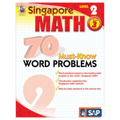 Picture of Carson-Dellosa Singapore Math 70 Must-Know Word Problems, Level 2, Grade 3