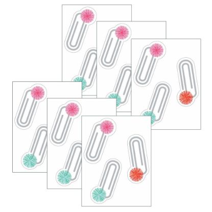 Picture of Carson Dellosa Education Mini Cut-Outs, Schoolgirl Style Black, White & Stylish Brights Paper Clips, 56 Pieces Per Pack, Set Of 6 Packs