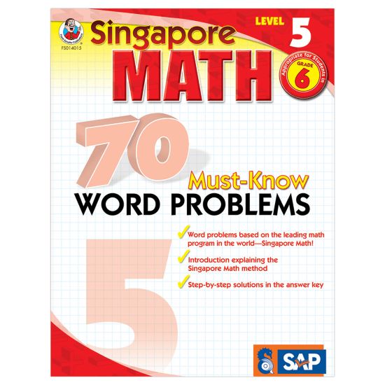 Picture of Carson-Dellosa Singapore Math 70 Must-Know Word Problems, Level 5, Grade 6