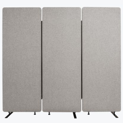 Picture of Luxor RECLAIM Acoustic Privacy Panel Room Dividers, 66inH x 24inW, Misty Gray, Pack Of 3 Room Dividers