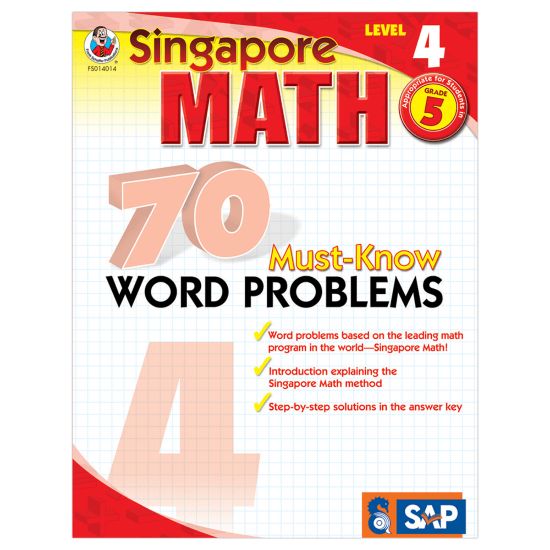 Picture of Carson-Dellosa Singapore Math 70 Must-Know Word Problems, Level 4, Grade 5