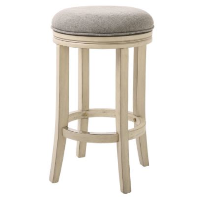 Picture of New Ridge Home Victoria Swivel Counter Stool, Ivory/Paradigm Quartz