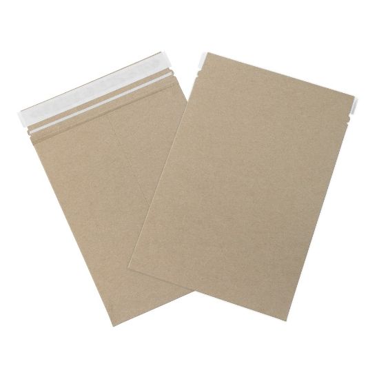 Picture of Partners Brand Self-Seal Stayflats Plus Flat Mailers, 9in x 11 1/2in, Kraft Brown, Pack of 100