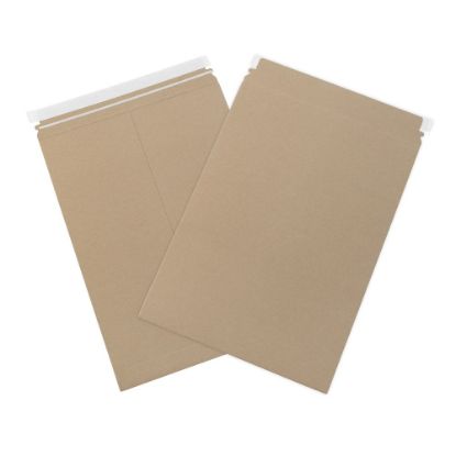 Picture of Partners Brand Self-Seal Stayflats Plus Flat Mailers, 13in x 18in, Kraft Brown, Pack of 100