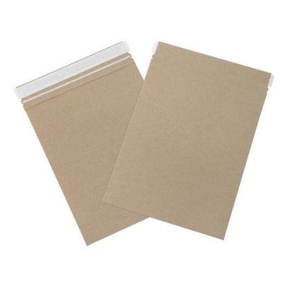 Picture of Partners Brand Self-Seal Stayflats Plus Flat Mailers, 9 3/4in x 12 1/4in, Kraft Brown, Pack of 100