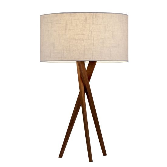 Picture of Adesso Brooklyn Table Lamp, 29 1/2inH, White Shade/Walnut Base