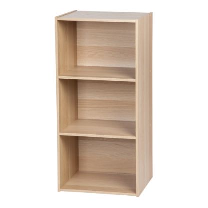 Picture of IRIS 35inH 3-Tier Basic Bookcase, Light Brown