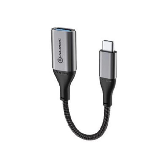 Picture of Alogic Super Ultra USB 3.1 USB-C to USB-A Adapter - 15cm - Silver - 5.91in USB/USB-C Data Transfer Cable for Phone, Tablet, Notebook