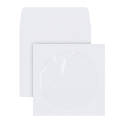 Picture of Office Depot Brand CD/DVD Window Envelopes, 5in x 5in, White, Pack Of 50