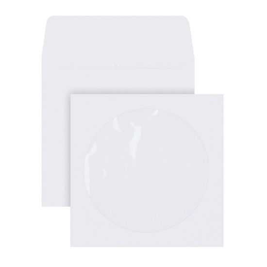 Picture of Office Depot Brand CD/DVD Window Envelopes, 5in x 5in, White, Pack Of 50