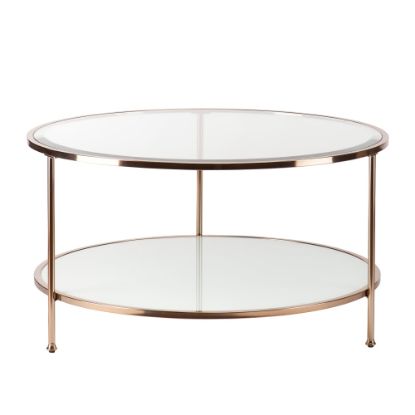 Picture of SEI Furniture Risa Cocktail Table, Round, White/Metallic Gold